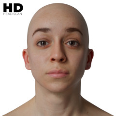 HD Female 3D Head Model 32