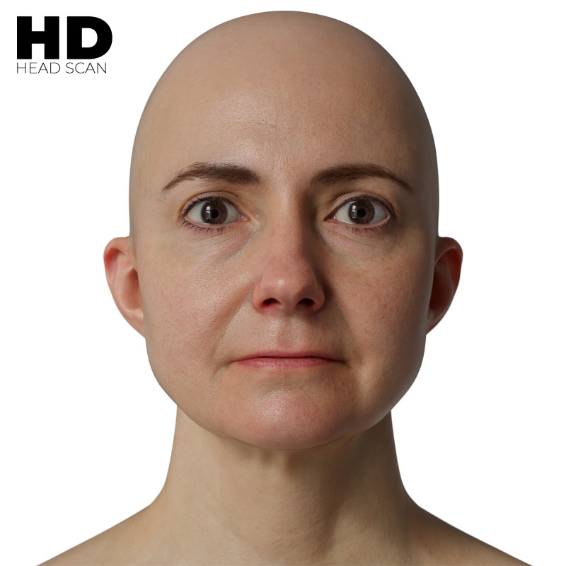 HD Female 3D Head Model 33