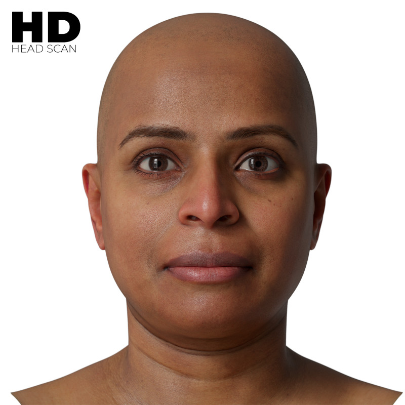 HD Female 3D Head Model 34