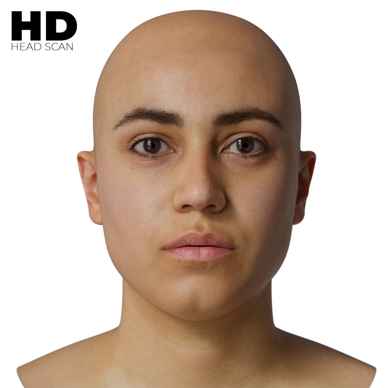 HD Female 3D Head Model 35