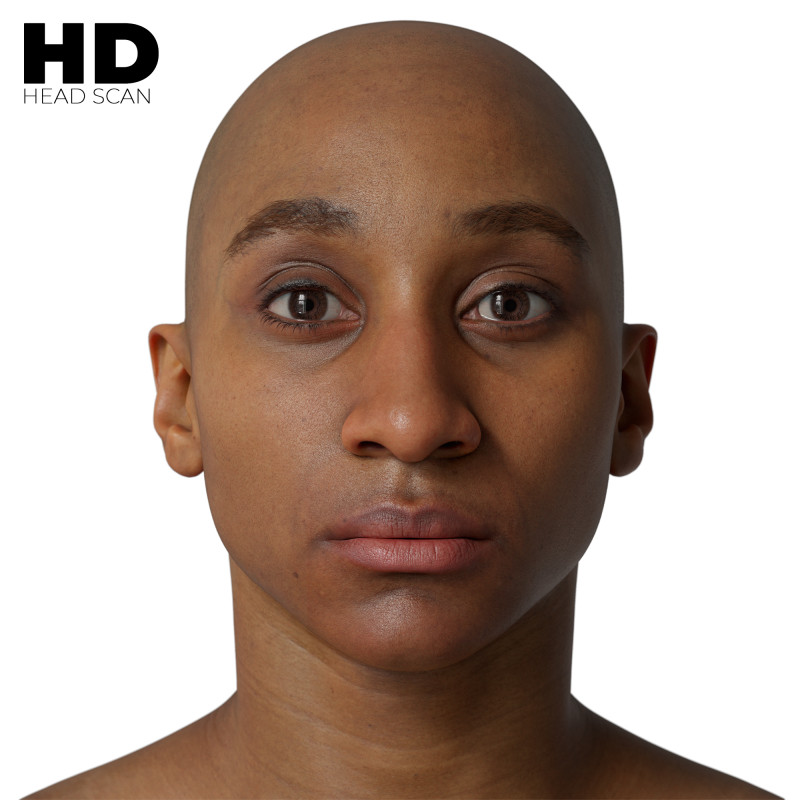 HD Female 3D Head Model 37