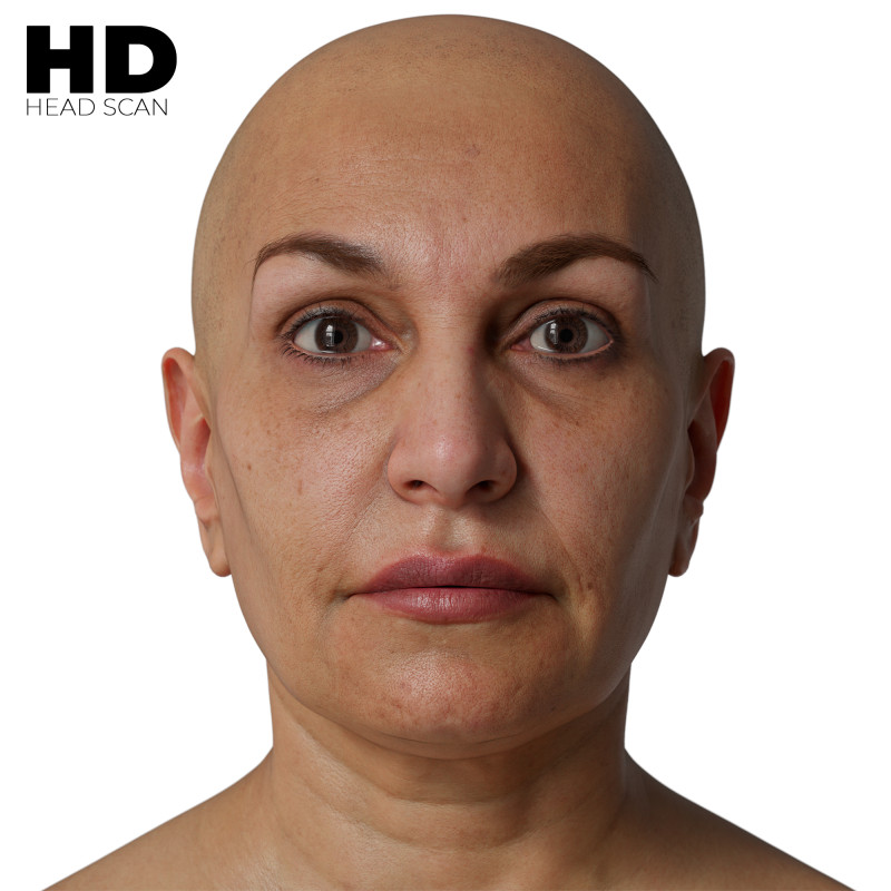 HD Female 3D Head Model 40