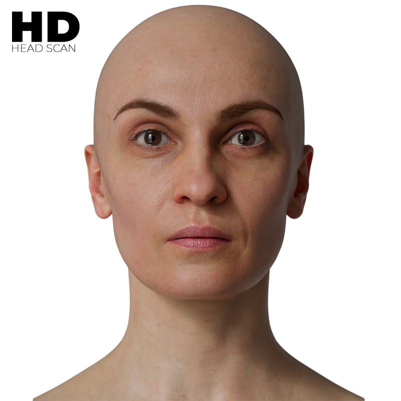 HD Female 3D Head Model 44