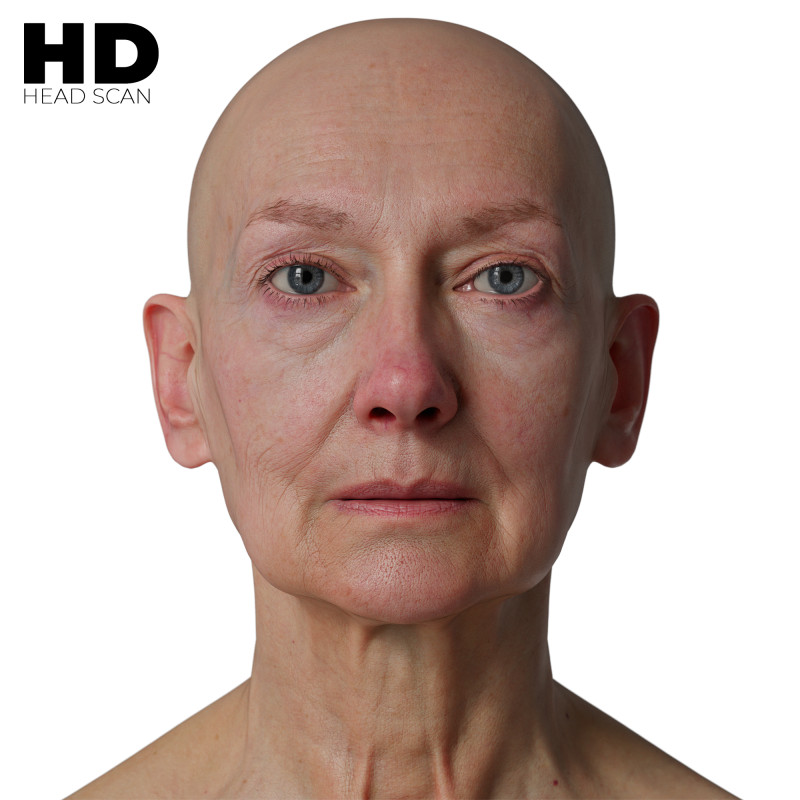 HD Female 3D Head Model 45