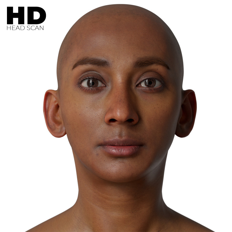 HD Female 3D Head Model 46