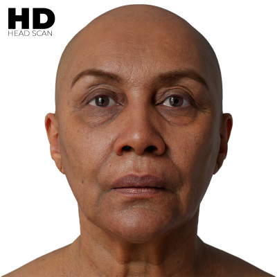 HD Female 3D Head Model 48