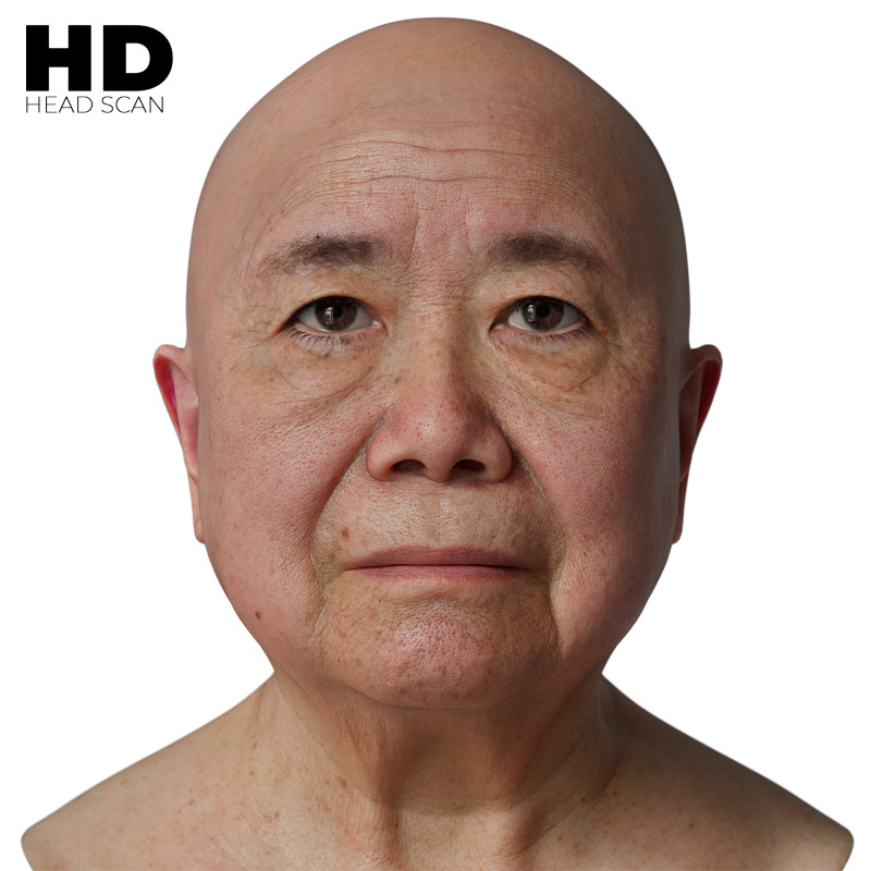 HD Female 3D Head Model 52