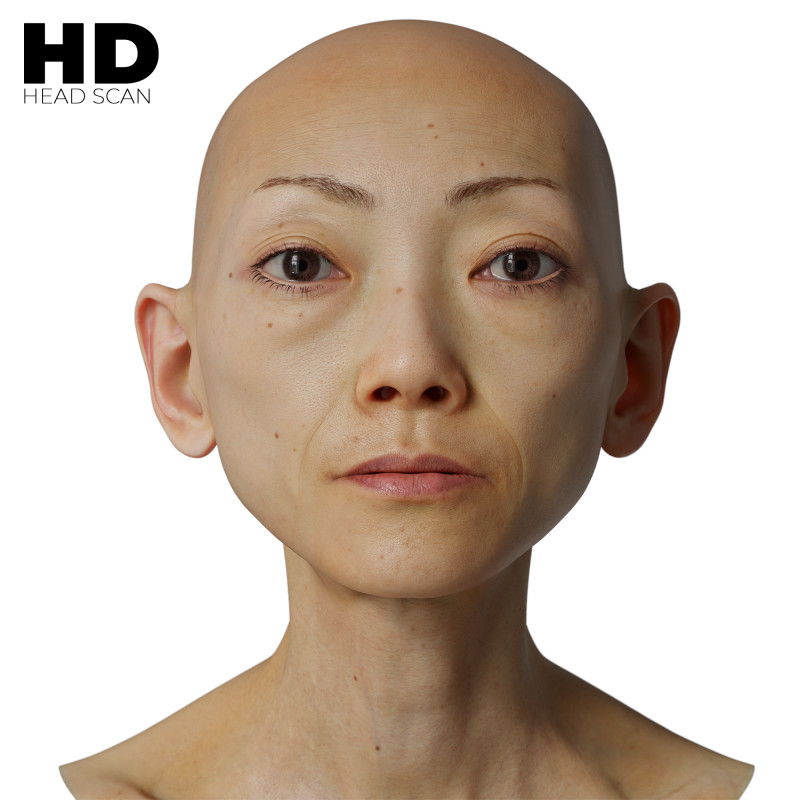 HD Female 3D Head Model 55