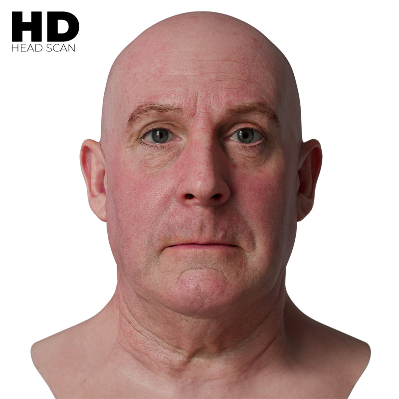 HD Male 3D Head Model 17