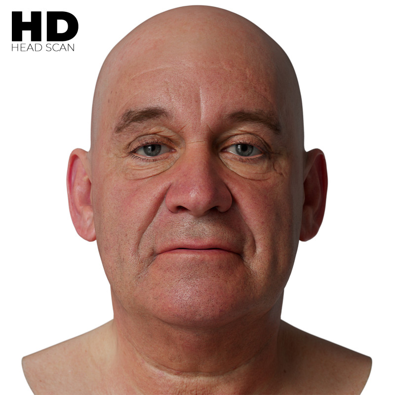 HD Male 3D Head Model 19