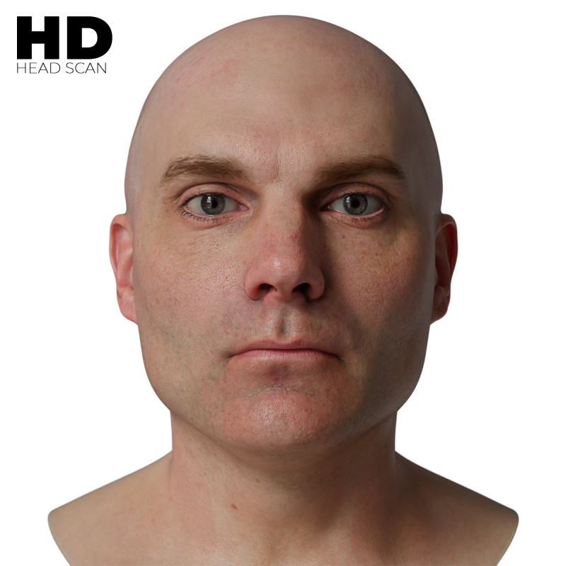 HD Male 3D Head Model 24