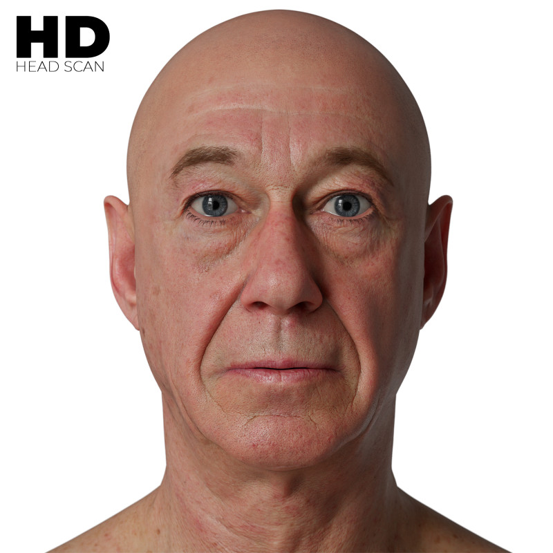 HD Male 3D Head Model 28