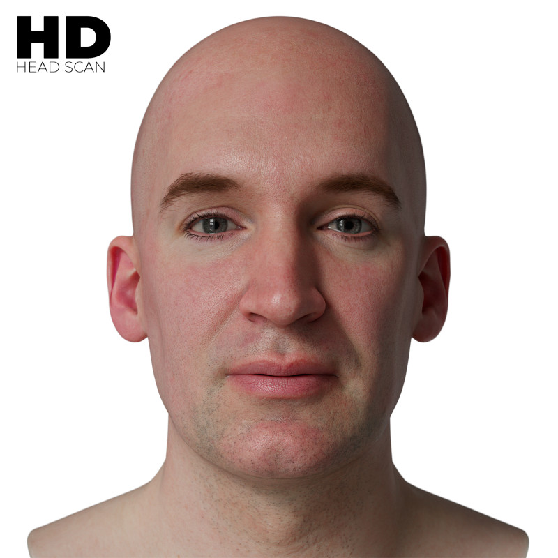HD Male 3D Head Model 32
