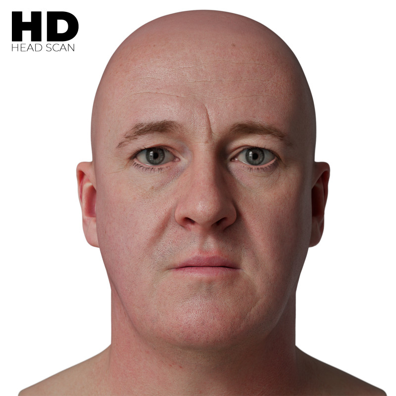 HD Male 3D Head Model 33