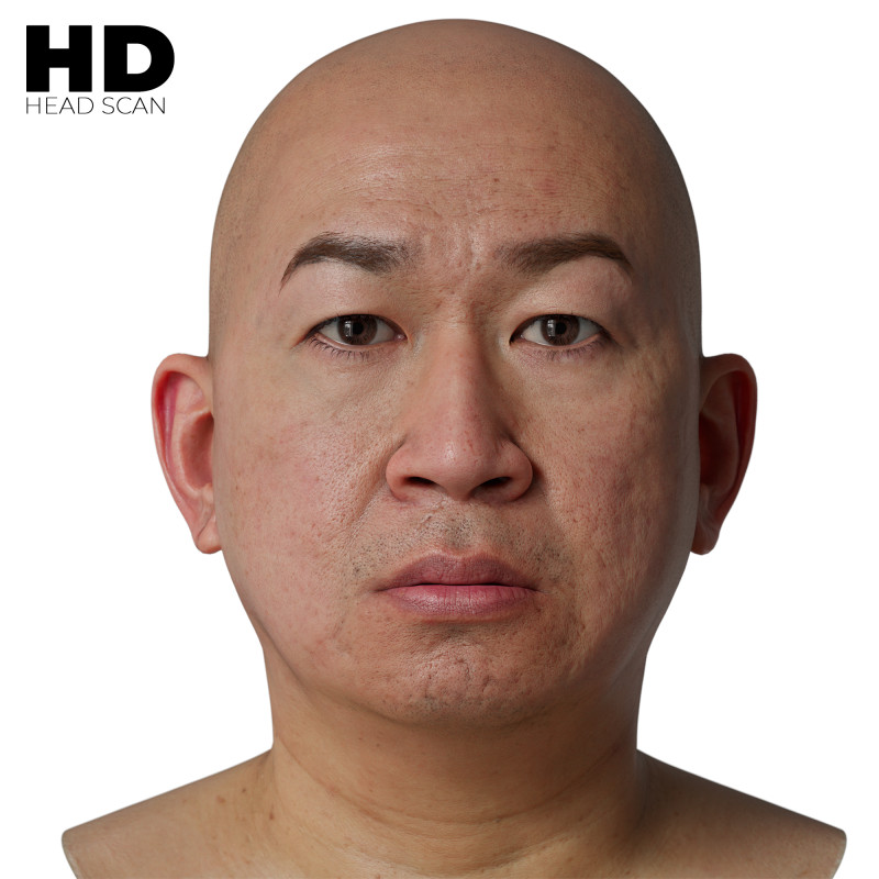 HD Male 3D Head Model 34