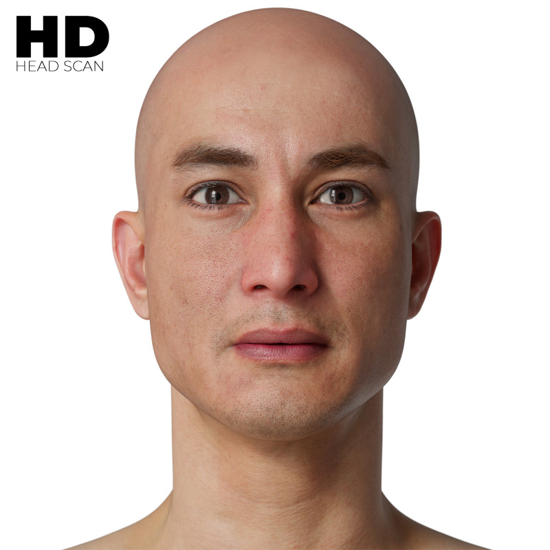 HD Male 3D Head Model 38