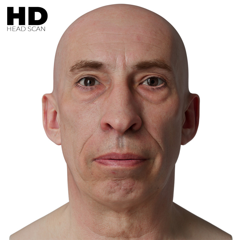 HD Male 3D Head Model 45