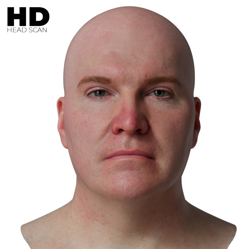 HD Male 3D Head Model 47