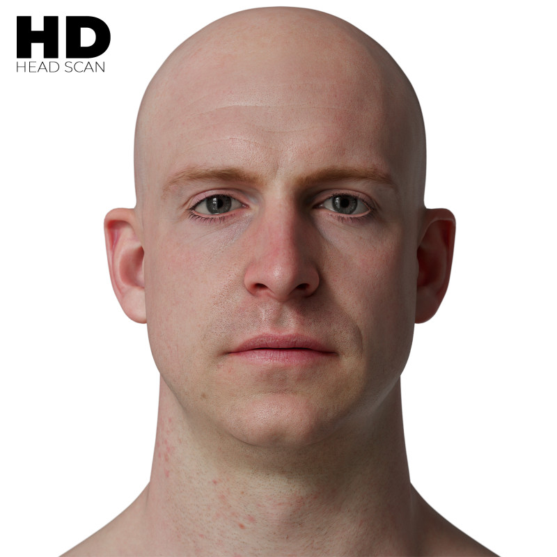 HD Male 3D Head Model 48