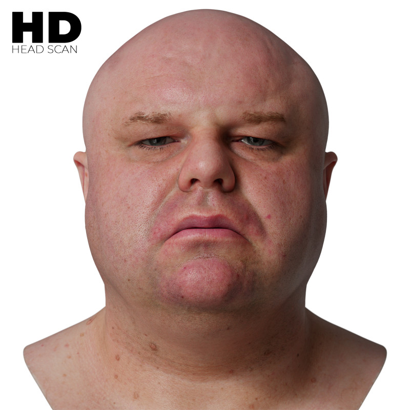 HD Male 3D Head Model 50