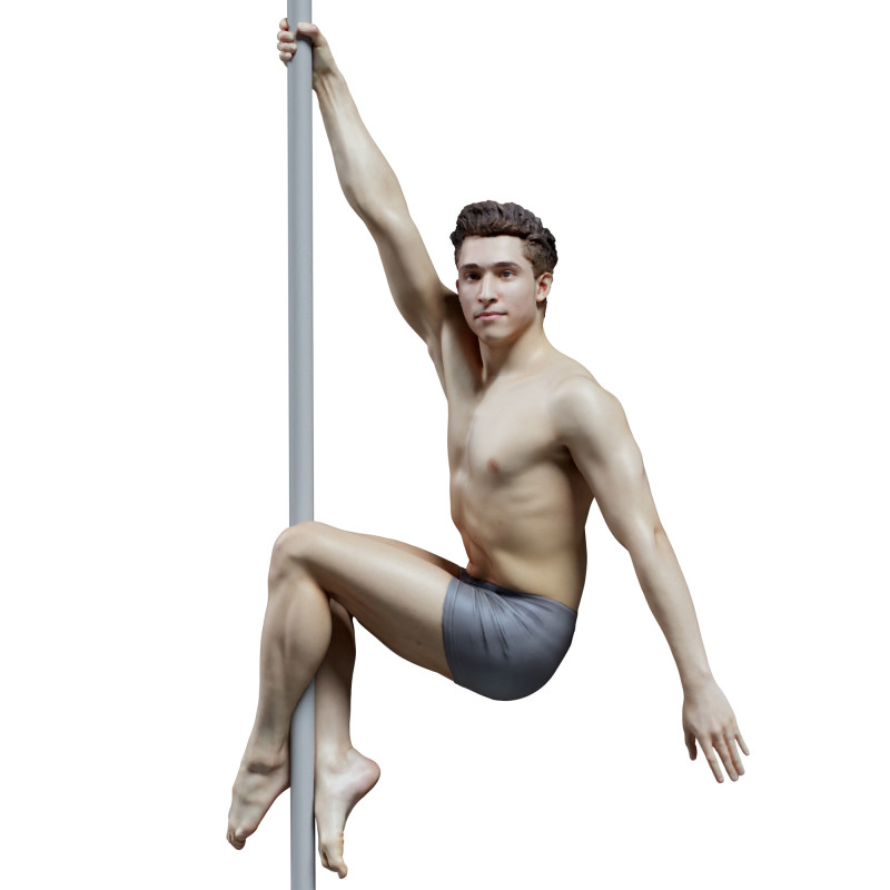 Male pole dancer