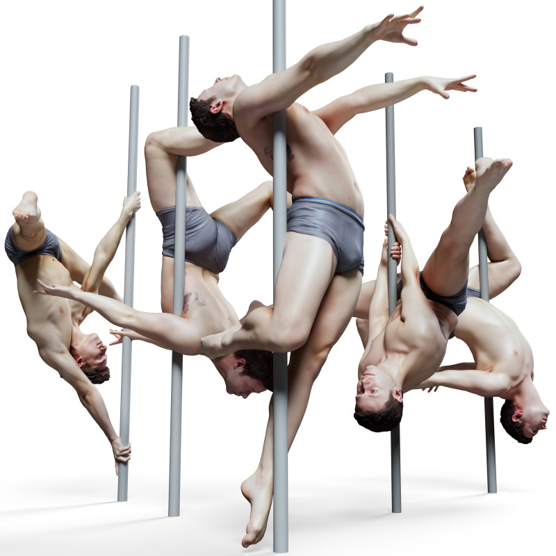 10 x Male pole dancer reference pose pack 02