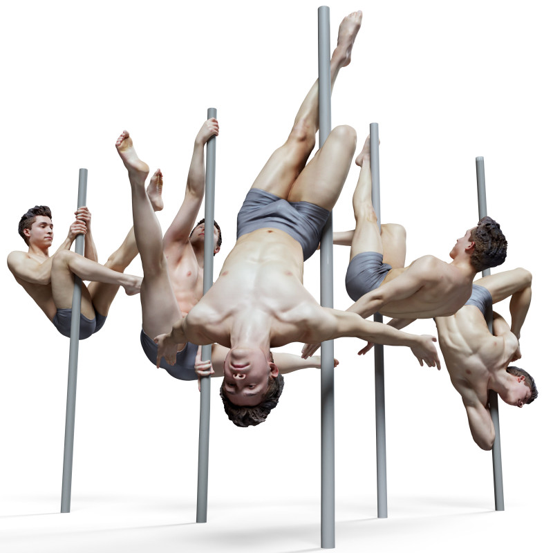 10 x Male pole dancer reference pose pack 04