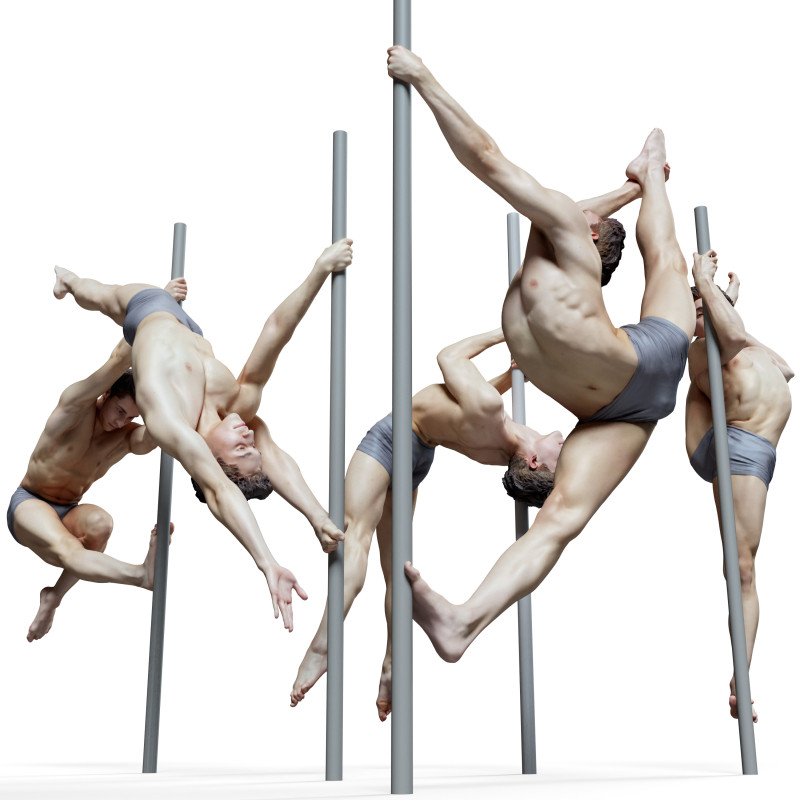 10 x Male pole dancer reference pose pack 05