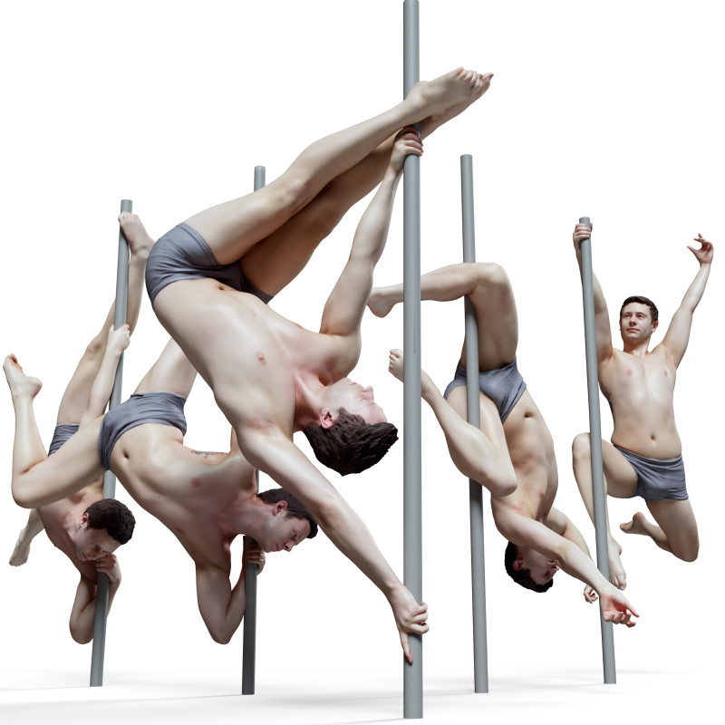 10 x Male pole dancer reference pose pack 06