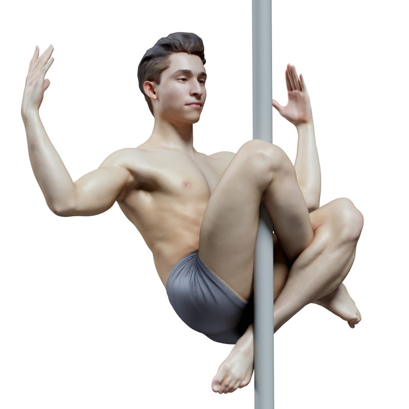 Male pole dancer