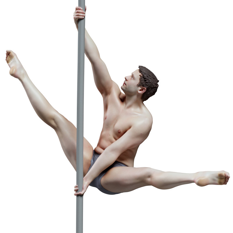 Male pole dancer