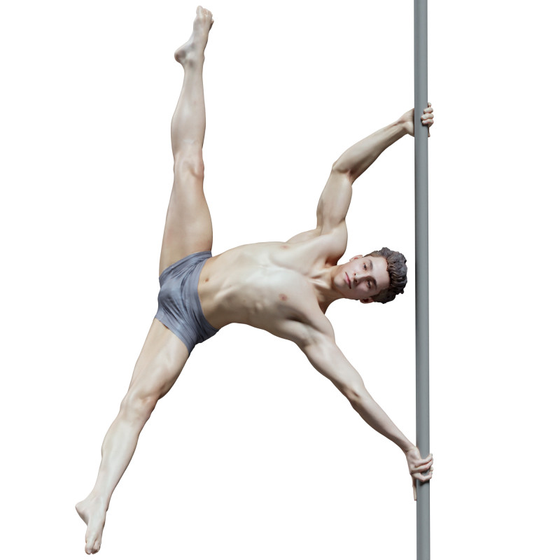 Male pole dancer