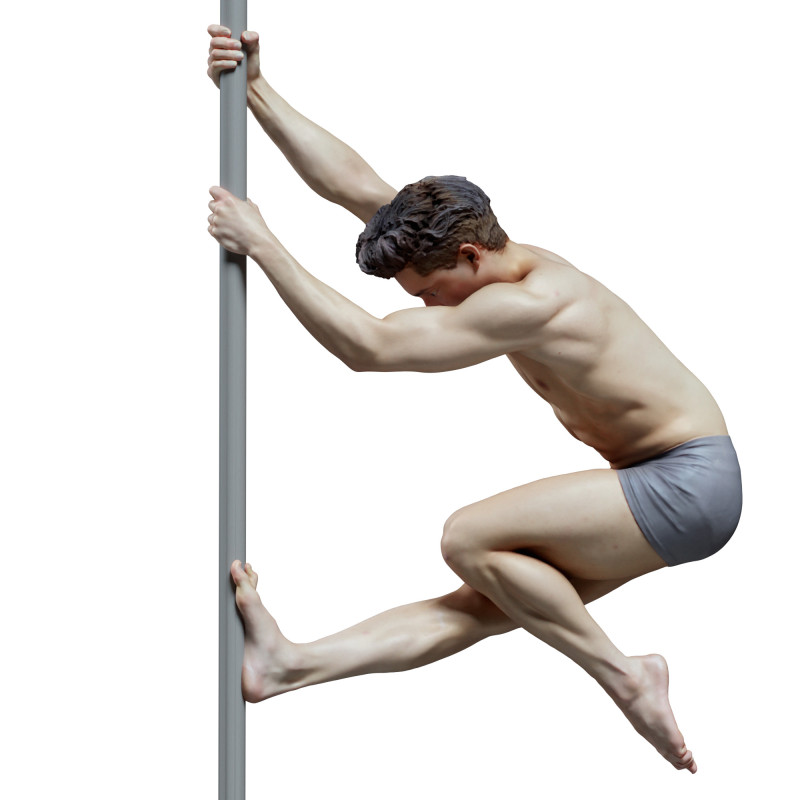 Male pole dancer