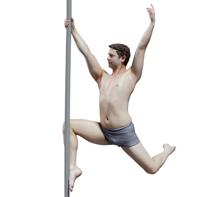 Male pole dancer