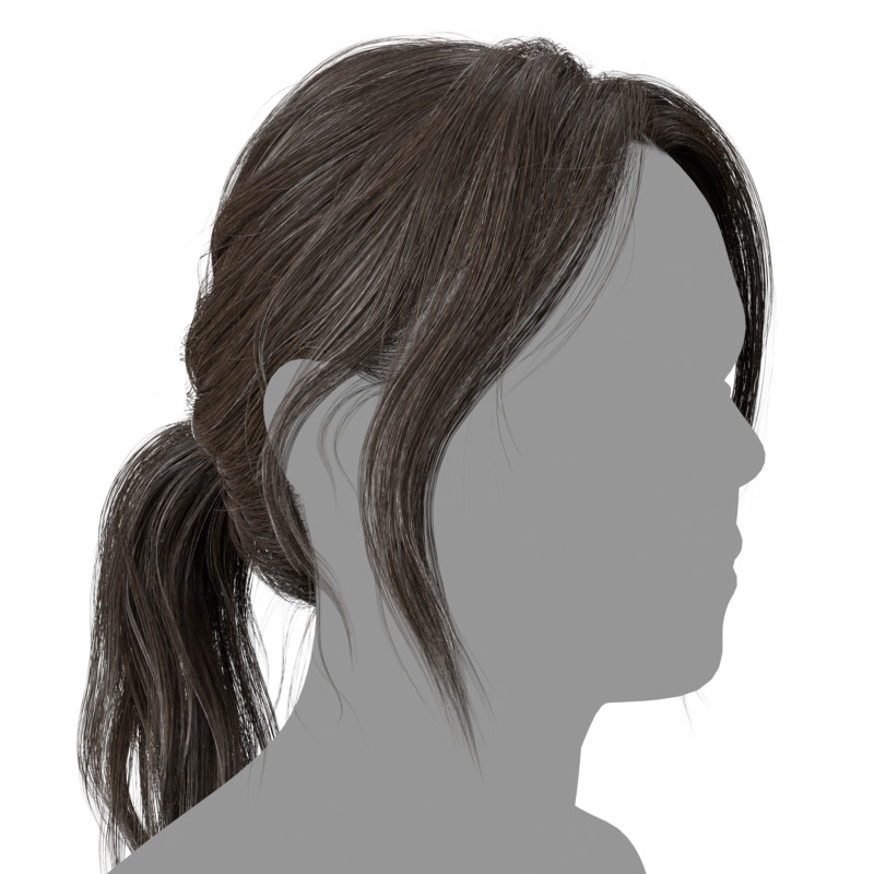 Man bun realtime polygon hair download