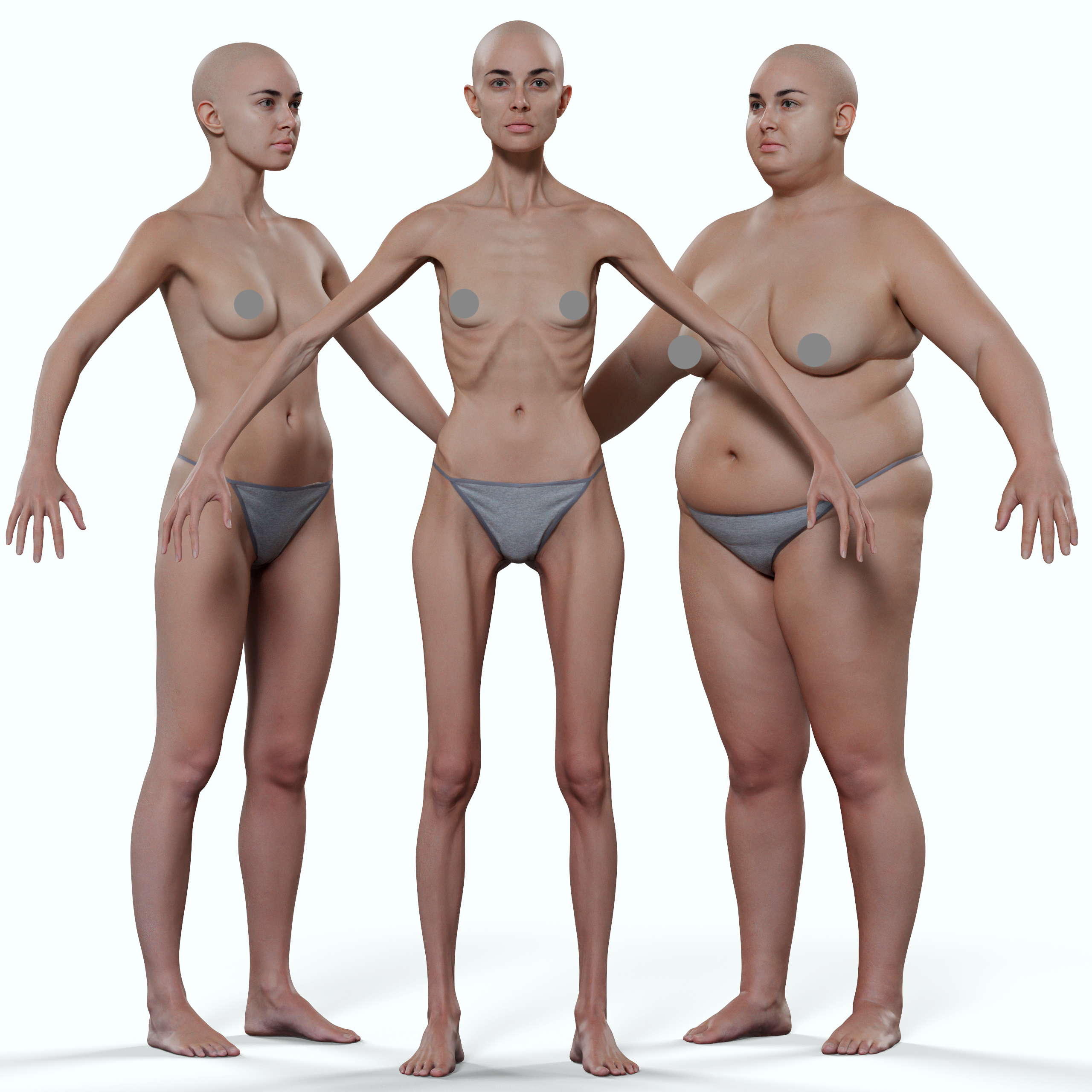 Female Body Base Mesh 3D Model in Woman 3DExport