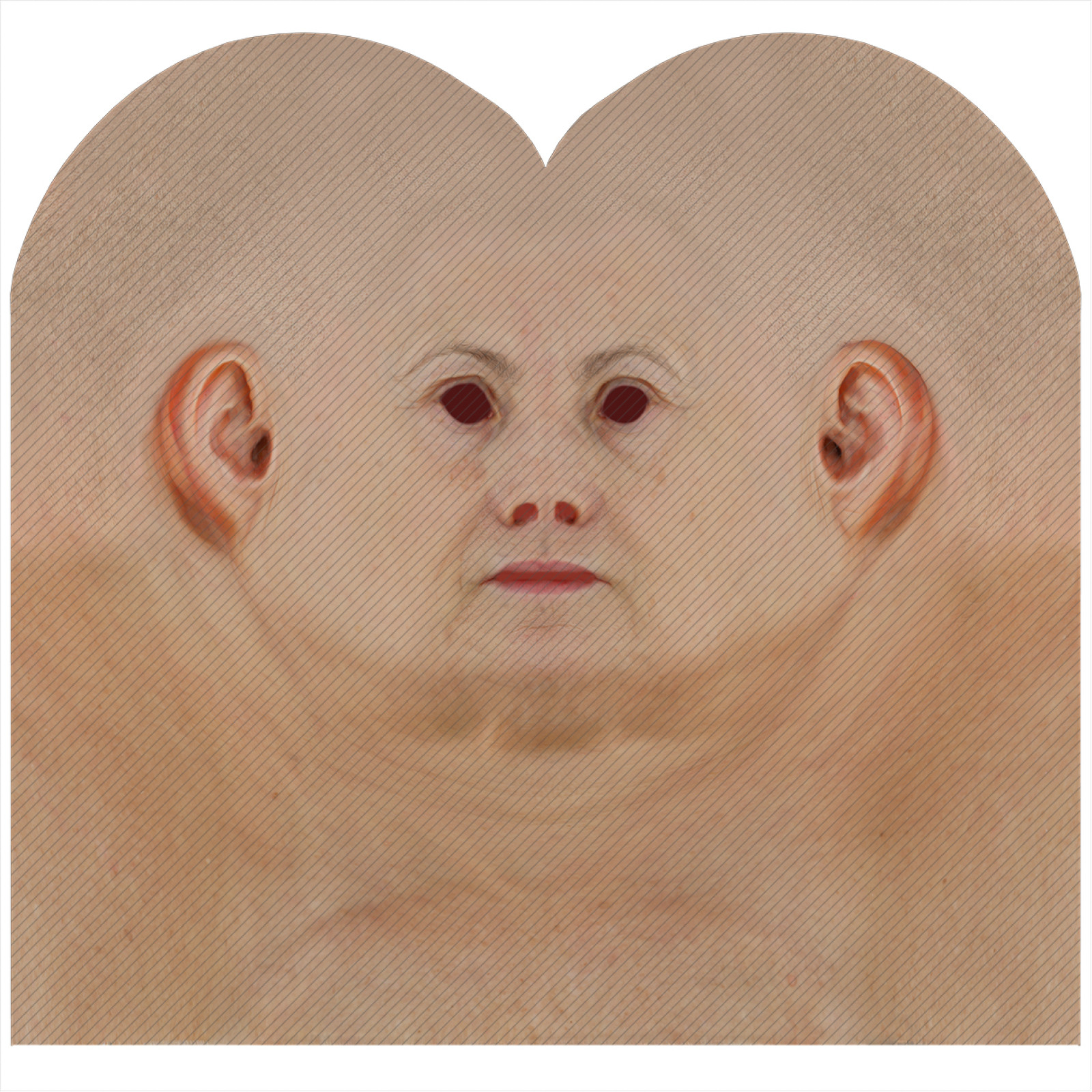 Female head texture map 30 - 30 1600x1600