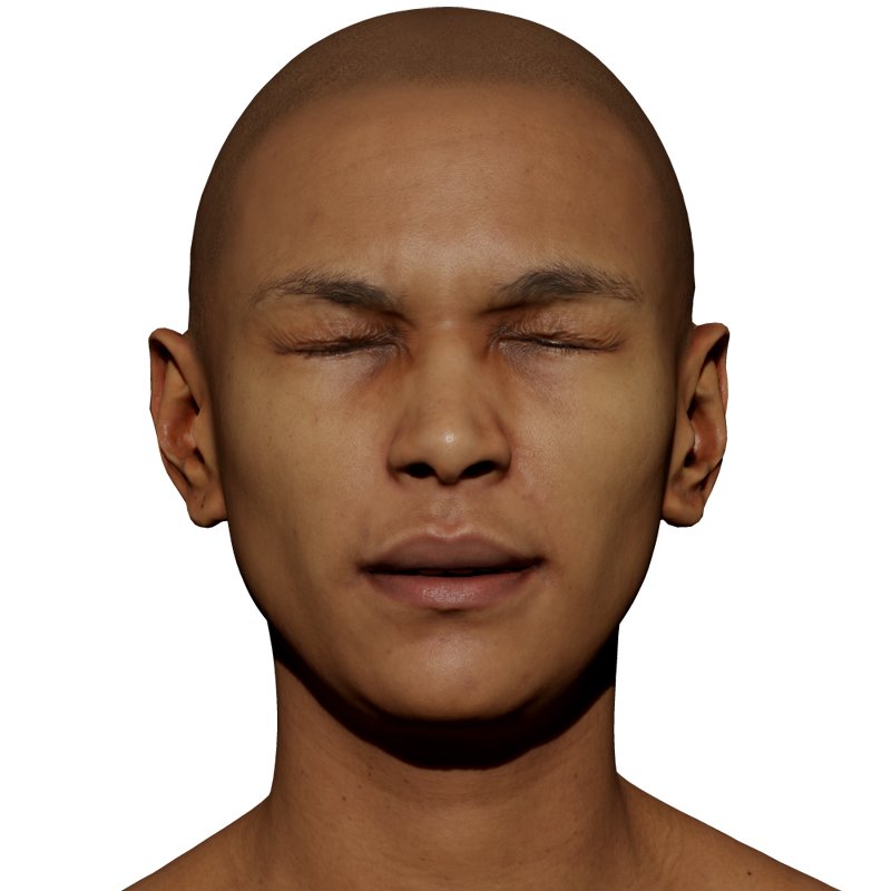 Expression Scan / Eyes Closed Tight / Retopologised Female 01 