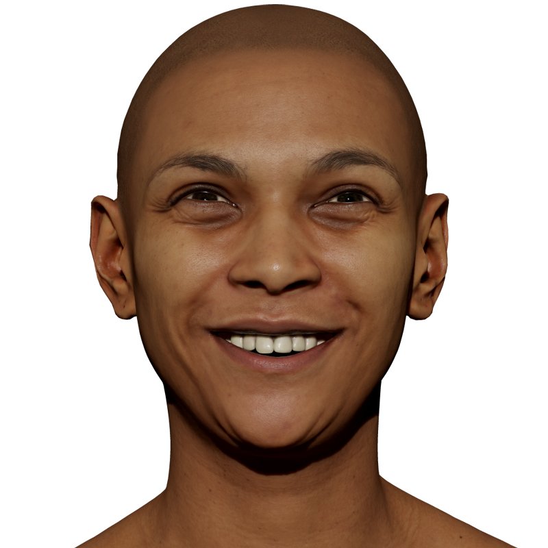 Expression Scan / Smile Open / Retopologised Female 01 