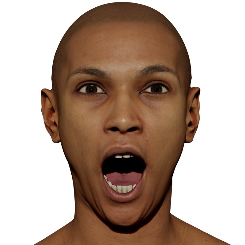 Expression Scan / Mouth Open Wide / Retopologised Female 01 