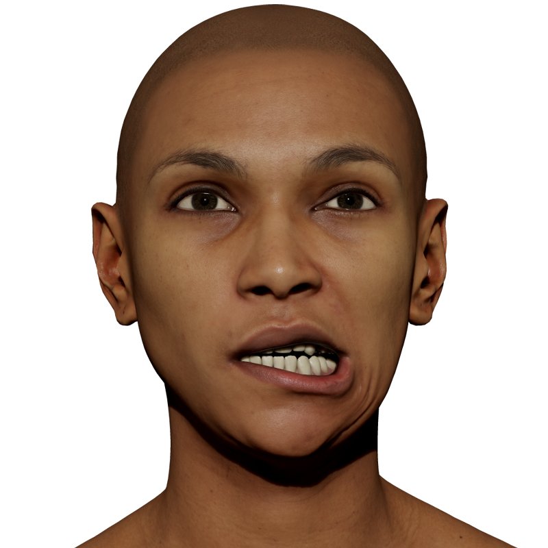 Expression Scan / Cheek Pull Left / Retopologised Female 01 