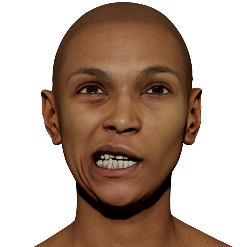 Expression Scan / Cheek Pull Right / Retopologised Female 01 