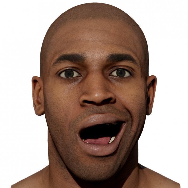 Expression Scan / Mouth Open Left / Retopologised Male 01 