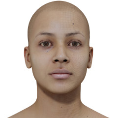 Female 3D model / Retopologised Head Scan 01
