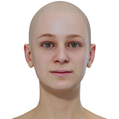 Female 3D model / Retopologised Head Scan 03