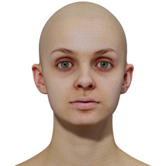 Female 3D model / Retopologised Head Scan 05