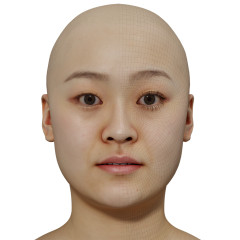 Female 3D model / Retopologised Head Scan 025