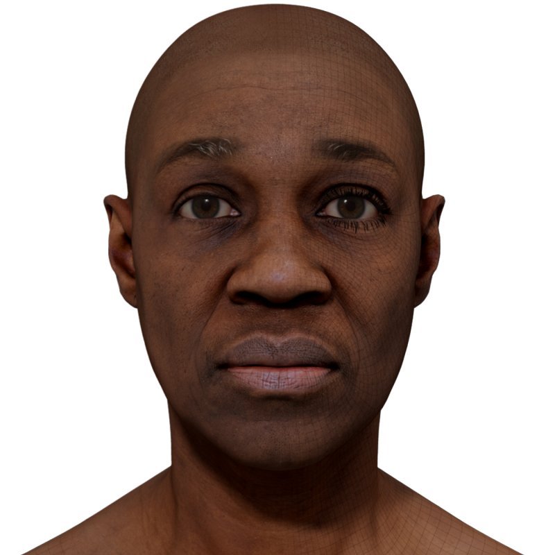 Female 3D model / Retopologised Head Scan 027
