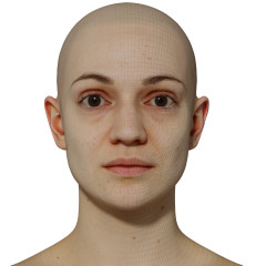 Female 3D model / Retopologised Head Scan 033