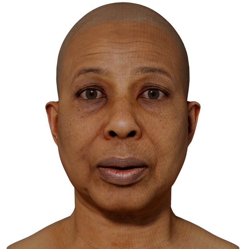 Female 3D model / Retopologised Head Scan 037